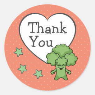Schattige Broccoli Dank Je Ronde Sticker