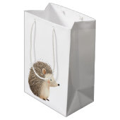 Schattige Brown Cream Hedgehog Medium Cadeauzakje (Achterkant Gekanteld)