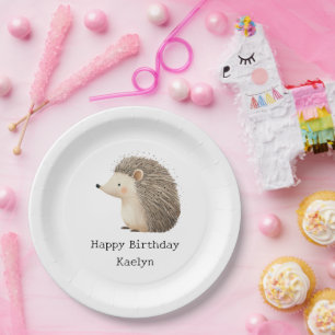 Schattige Brown Cream Hedgehog Papieren Bordje