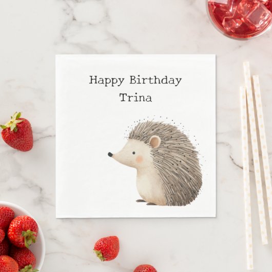 Schattige Brown Cream Hedgehog Servet (Insitu)