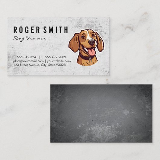 Schattige Brown Doggy | dierentrainer Visitekaartje (Voorkant / Achterkant)