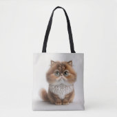 SCHATTIGE BROWN WHITE CARTOON FANTASY CAT DRAAGTAS (Voorkant)