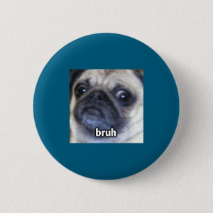 Schattige Bruh Pug Hondengezicht Wazig Ronde Button 5,7 Cm