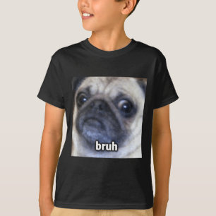 Schattige Bruh Pug Hondengezicht Wazig T-shirt