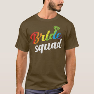 Schattige bruidsmeisje vrijgezellenfeest regenboog t-shirt