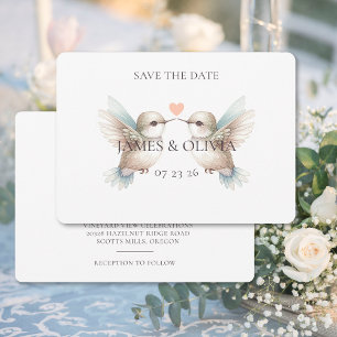 Schattige bruiloft Hummingbird Save the Date