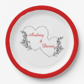 Schattige bruiloft receptie diner papieren bordje (Voorkant)