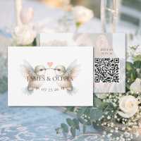 Schattige bruiloft Voeg foto toe QR-code RSVP-kaar