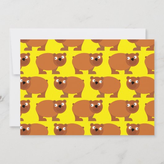 Schattige Bruin Beer Kinder 1e Verjaardagsfeestuit Kaart (Achterkant)