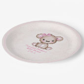 Schattige Bruin Beer Meisje Plaid Roze Papier Bord (Gekanteld)