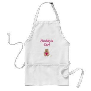 Schattige Bruin Beer Roze Bib Daddy's Girl Standaard Schort