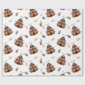 Schattige bruin en beige lieveheersbeestje en bloe cadeaupapier (Vlak)