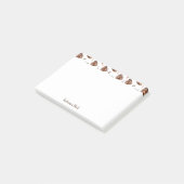 Schattige bruin en beige lieveheersbeestje en bloe post-it® notes (Schuin)