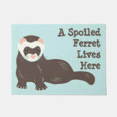 Schattige Bruin Ferret Mint Groen Custom Welkomstm Deurmat (Voorkant)