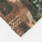 Schattige bruin hertenpatroon fleece deken (Hoek)