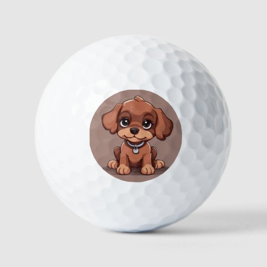 Schattige bruin puppy golfballen (Voorkant)