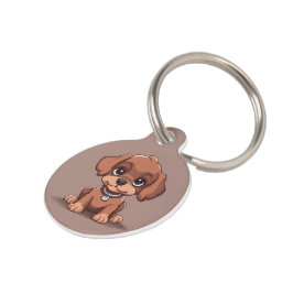 Schattige bruin puppy huisdierpenning