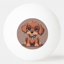 Schattige bruin puppy pingpongballen