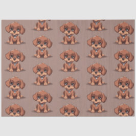 Schattige bruin puppy tissuepapier