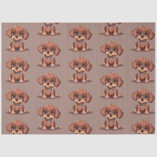 Schattige bruin puppy tissuepapier (Voorkant)