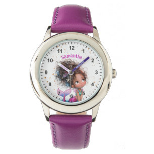 Schattige bruin zeemeermin meisje Kinder Horloge