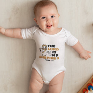 Schattige Bruin & Zwart Jesus Lamb Bijbelvers Romper