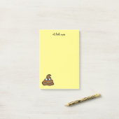 schattige bruine cartoon post-it® notes (Op bureau)