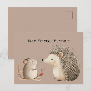 Schattige Bruine Crème Egel Muis Briefkaart
