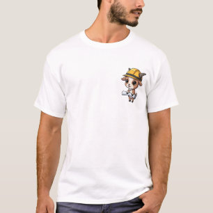 Schattige Bruine Geit Bouwarbeider T-shirt