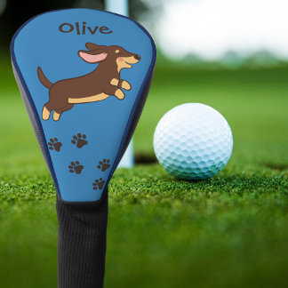 Schattige bruine lichtbruine dachshund hond golfheadcover