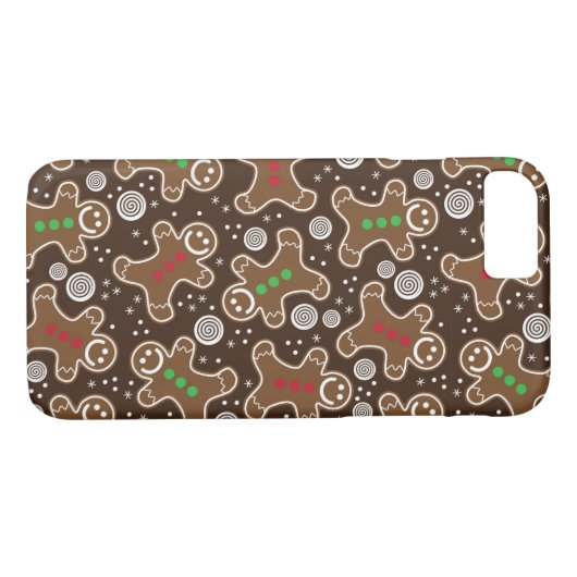 Schattige Bruine Rode Groene Kerst Gingerbreads Case-Mate iPhone Case (Achterkant (Horizontaal))