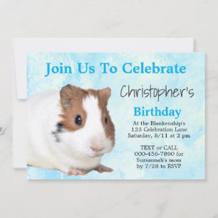 Schattige Bruine Witte Cavia Aangepaste Feest Kaart