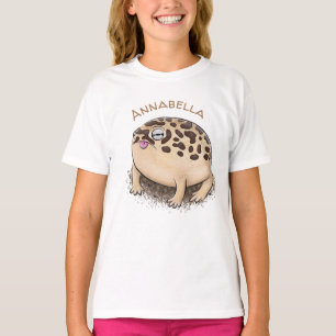 Schattige bruine woestijnregen kikker cartoonillus t-shirt
