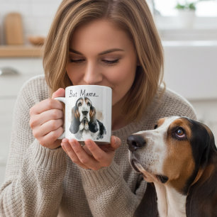 Schattige Bruine/ Zwarte Basset Hound Personalisee Koffiemok