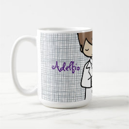 Schattige brunette jongen van de eerste Heilige Co Koffiemok