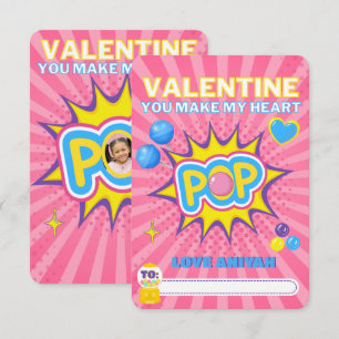 Schattige Bubble Gum Klas Valentijnsdag Foto Notitiekaartje