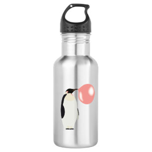 Schattige Bubble Gum Pinguïn Blaast Bubbel Waterfles