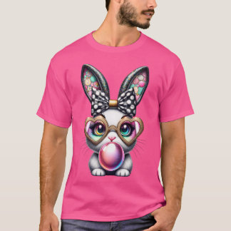Schattige Bubblegum Bunny T-shirt – Retro Paashaas