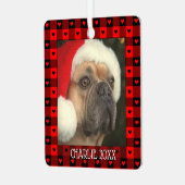 Schattige Buffalo geruite harten Aangepaste hond h Metalen Ornament (Voorkant links)