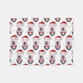 Schattige Bull Terrier Hond Kerst Patroon Fleece Deken (Voorkant (Horizontaal))