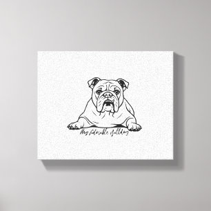 Schattige Bulldog Canvas Afdruk