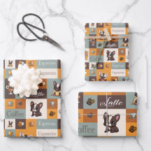 Schattige Bulldog & Coffee vintage