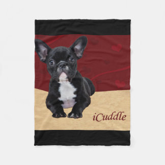 Schattige Bulldog Fleece Deken