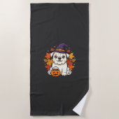 Schattige Bulldog Halloween Pompoen Hond Ontwerp_1 Strandlaken (Voorkant)