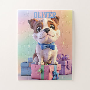 Schattige Bulldog Puppy Pastelkleuren en Cadeaus Legpuzzel