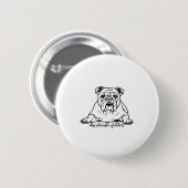 Schattige Bulldog Ronde Button 5,7 Cm (Voorkant /achterkant)