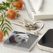 Schattige Bulldog Sleutelhanger (Voorkant Rechts)