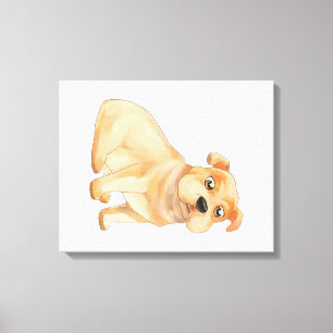 Schattige Bulldog Wall Art Pitbull Owner Gift Canvas Afdruk