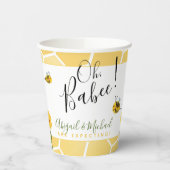 Schattige Bumble Bee Baby shower Oh Babee Papieren Bekers (Links)
