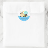 Schattige Bumble Bee Boy Baby shower Ronde Sticker (Tas)